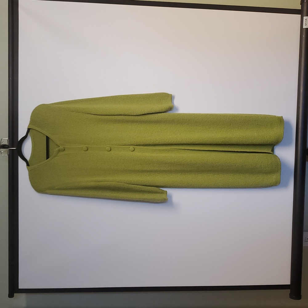 Vintage Green Long Wool Blend Cardigan Sweater Large